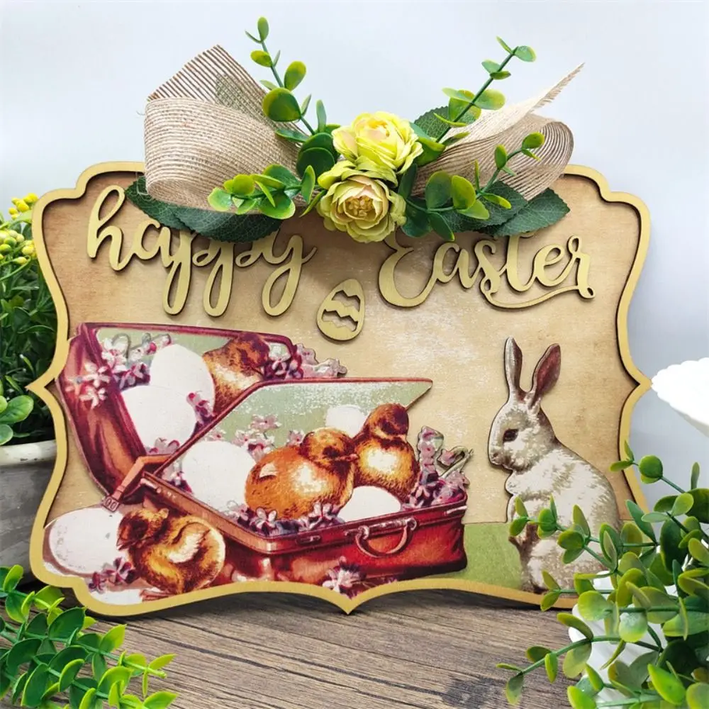 

Wooden Easter Decoration Hanging Three-dimensional Cute Door Hanging Cartoon Creative Wall Hanging Pendant Party