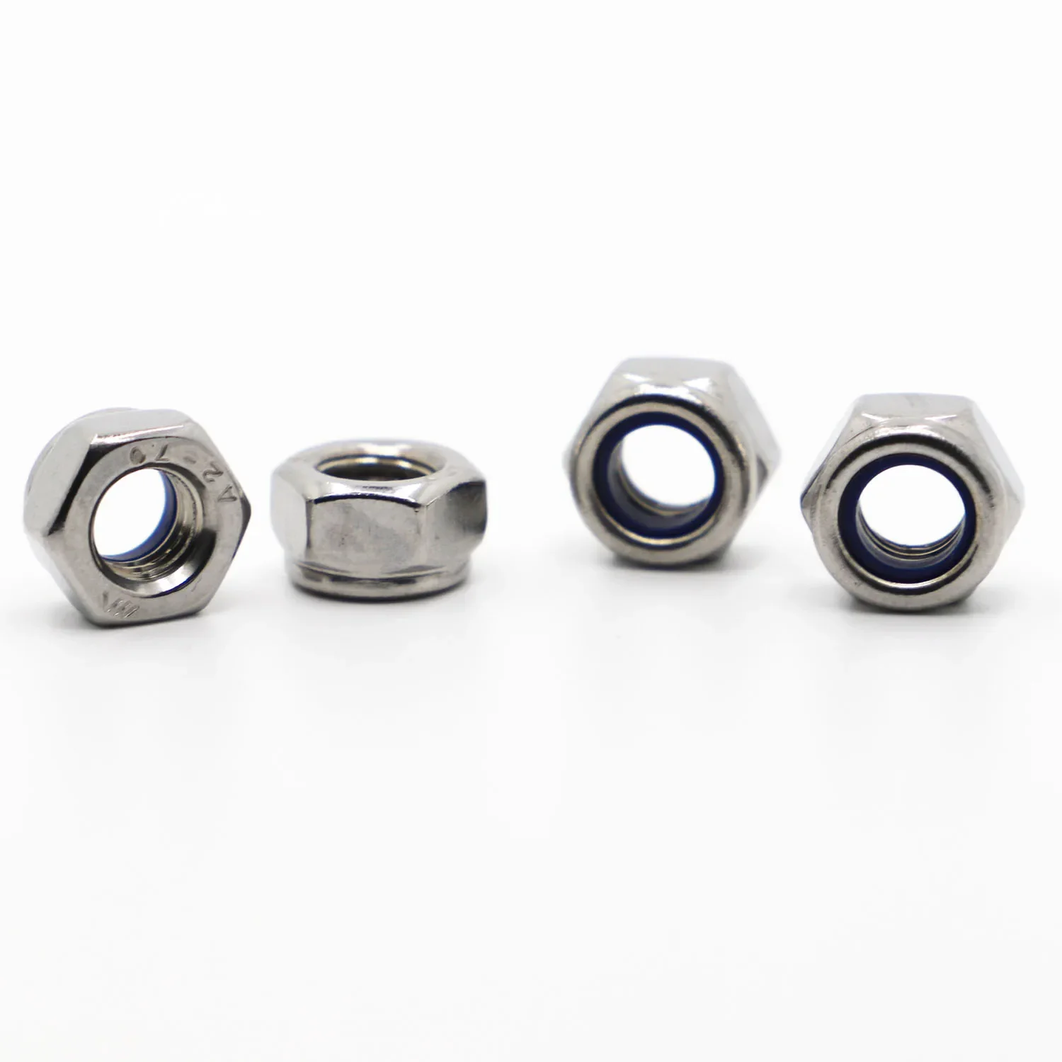 M2 M2.5 M3 M4 M5 M6 M8 M10 M12 M14 M16 Stainless Steel Self-locking Nut Nylon Lock Nut Locknut Slip Nylon Hex Nut DIN985