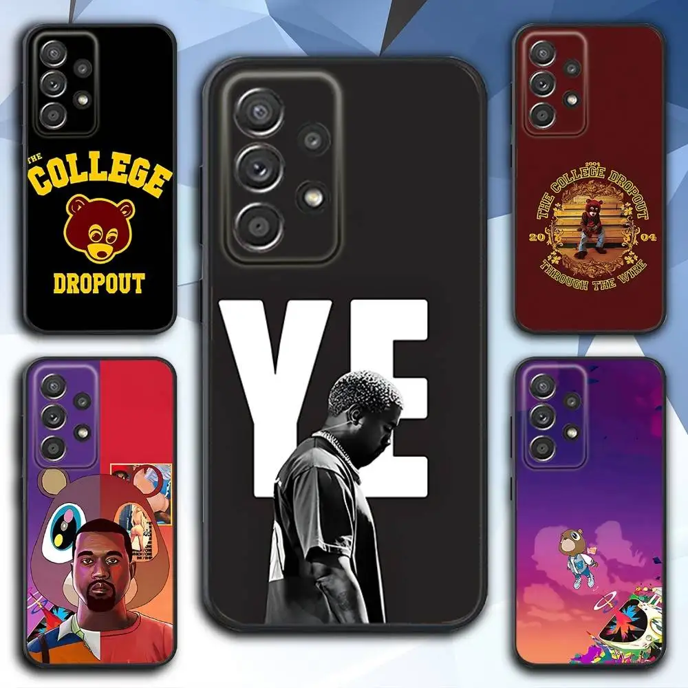 حافظة هاتف K-Kanye Rapper West Bully لهاتف سامسونج S 25,24,23,22,30,21,10,9,Ultra,Plus,Lite,FE,4,5G حافظة سوداء ناعمة