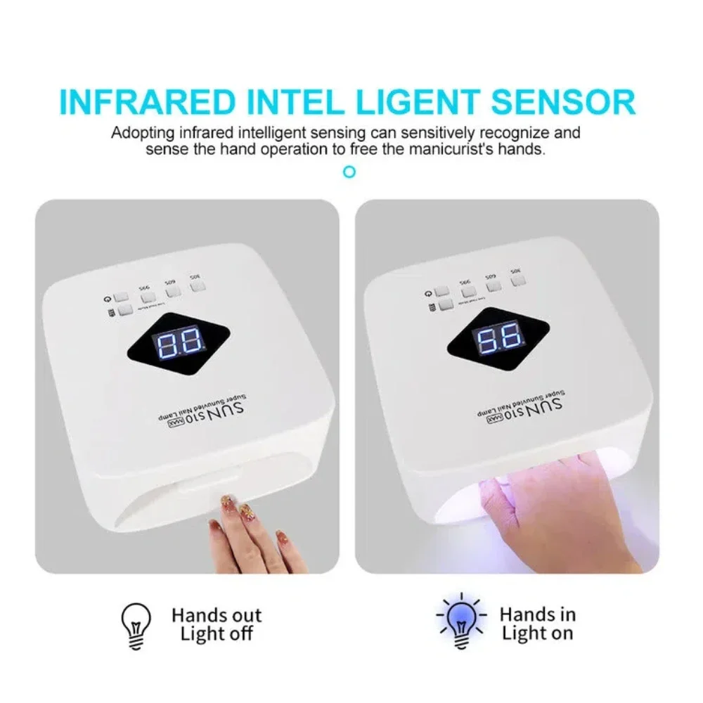 120W krachtige geldroger Snelle uithardingssnelheid Nagellicht Nagellamp LED-gel voor timer Slimme sensor van UV-soorten lampen met en iedereen