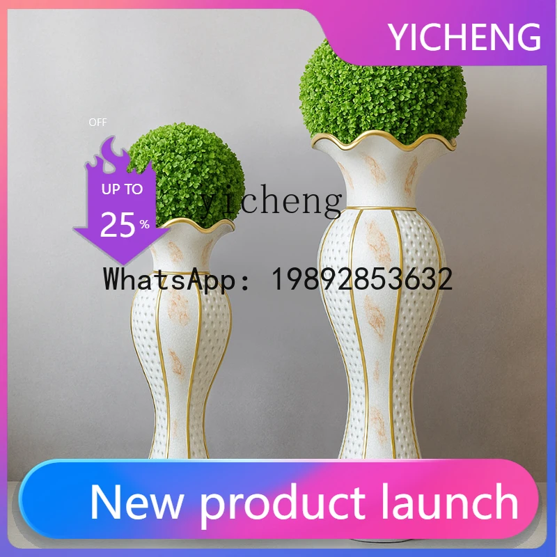X2  Roman Column Floor Vase Home Hotel Sales Office Decoration Pearl Flower Vase home accessories