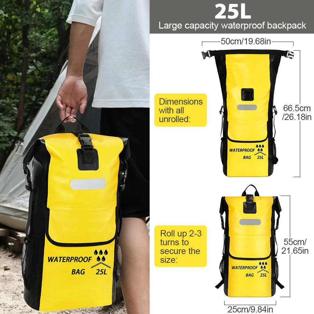 NEWBOLER 25L Waterproof Dry Bag Backpack for Kayaking, Floating Outdoor Dry Sack Boating Sailing Rafting Fishing Camping