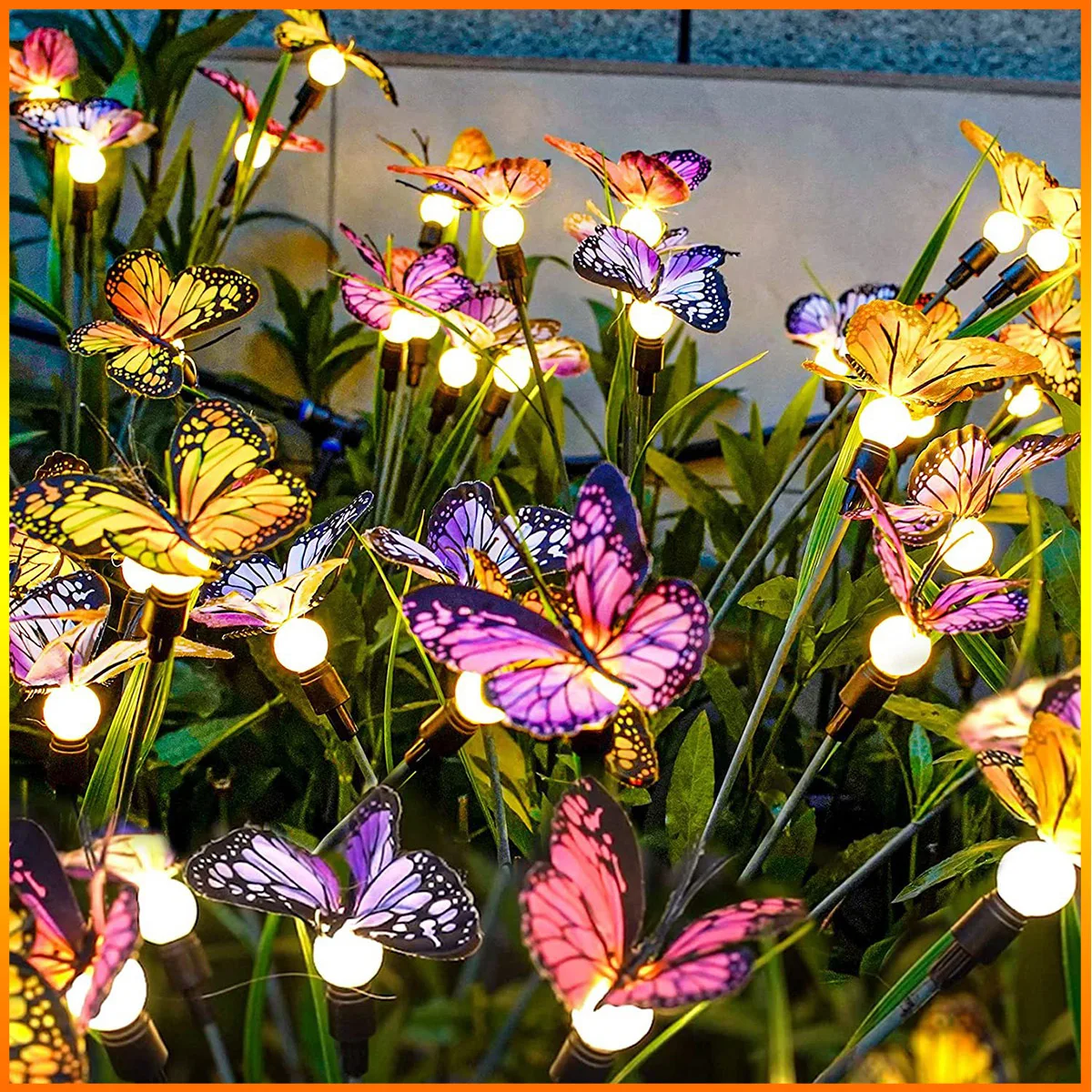 FANDAO 2pcs Solar Garden Lights-Swaying Butterfly Light Swaying in The Wind Solar Outdoor Light Yard Patio Pathway Decoration