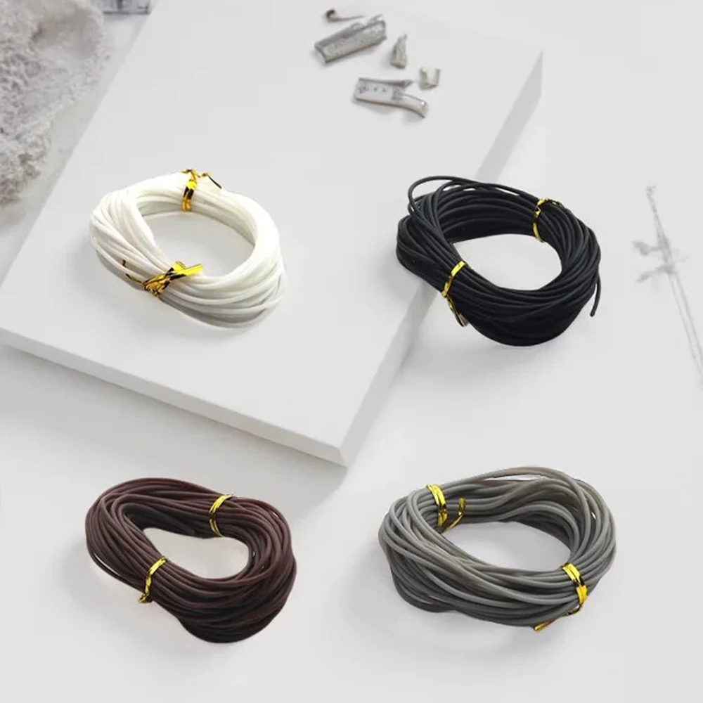 1/2Yards /LOT 2MM Jewelry Cord Cover Memory Wire Color Silicone Hollow Round Tube Soft Rubber Tubing DIY Jewelry Necklace Making