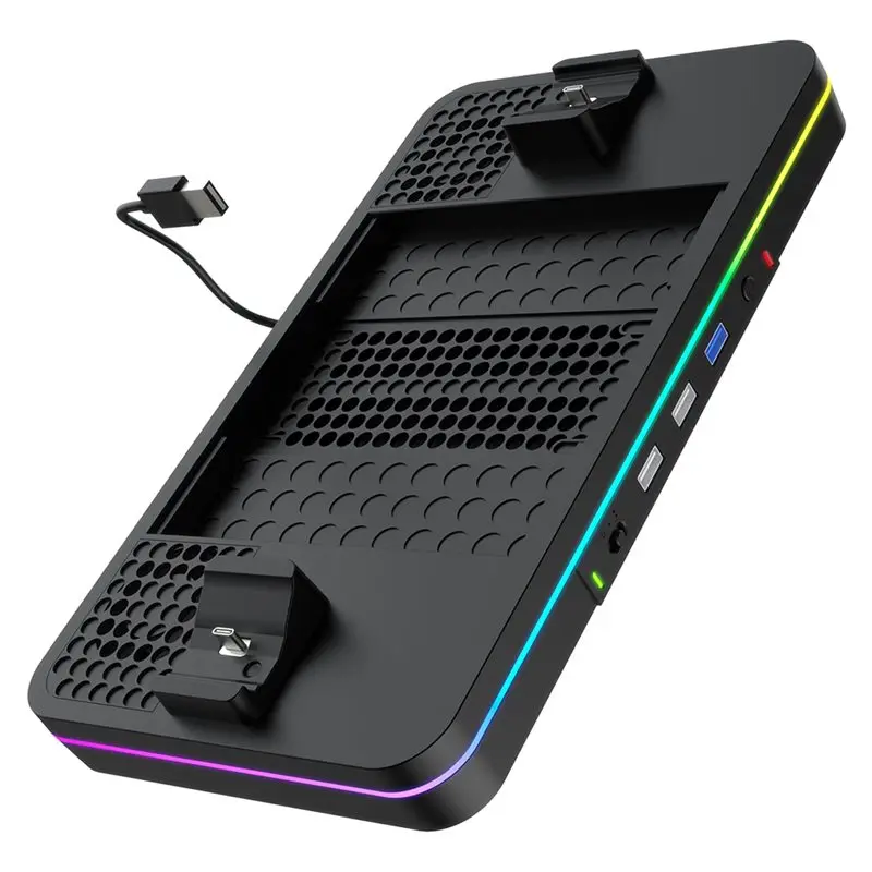 

AS95-For Series X/S Cooling Fan Console Charging Dock Fast Charging RGB Multi-Function Storage