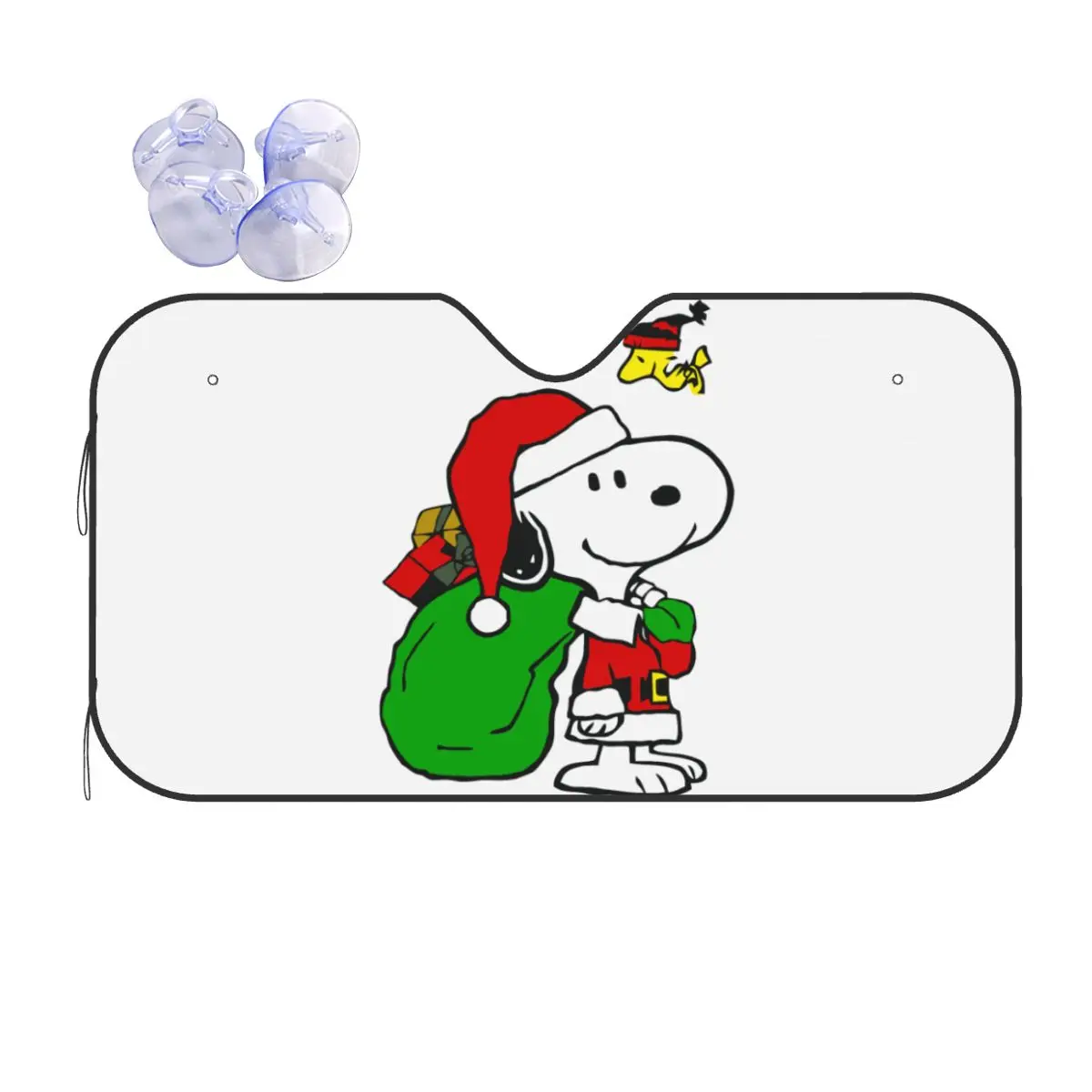 

Peanuts Snoopy Woodstock Christmas Polyester Sunshade Windscreen 70x130cm Foils Car Sunshade Ice Shield Dust Protection