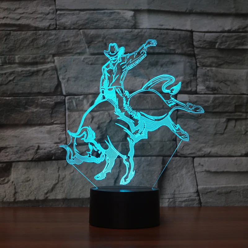 

Creative Electronic Products Usb Table Lamp Colorful 3d Night Lamp Bullfighting New Style Table Lamps For Living Room