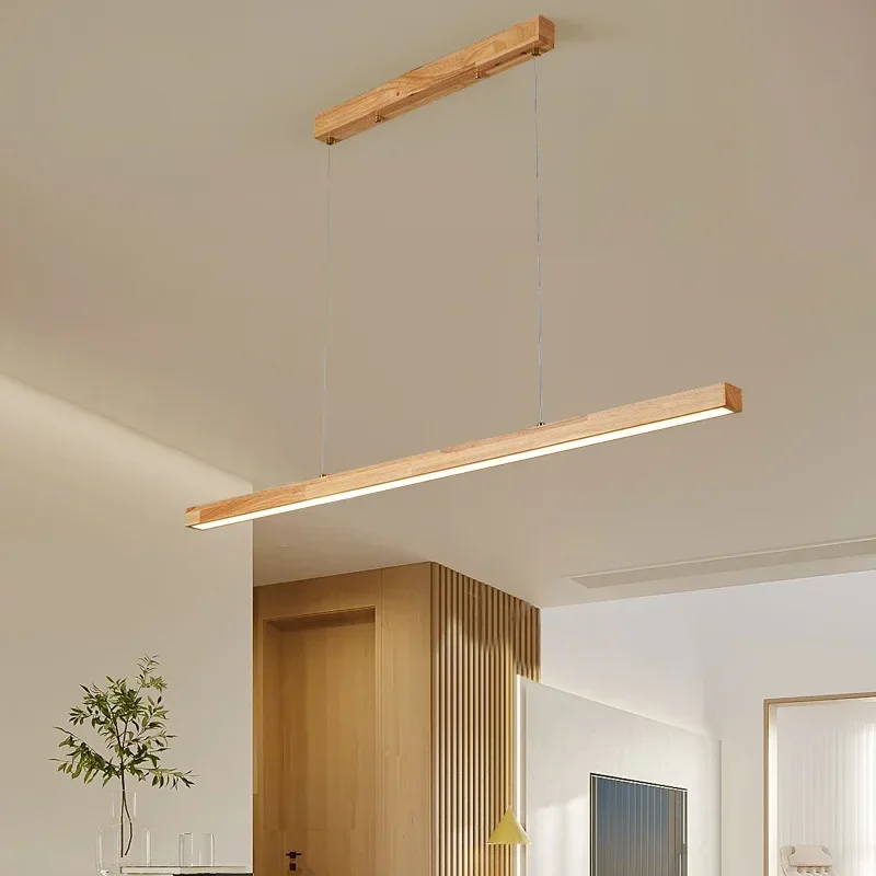 

Wooden Line Hanging Pendant Light Hanging Lamp Modern Table LED Lights Lighting for Kitchen Home Decoration Ceiling Chandelier