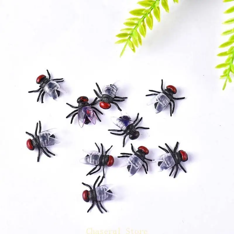 E7CE 100 PC FUNE Plastica Halloween Simulato Insetto Bugs Schermo giocattoli Giocattoli