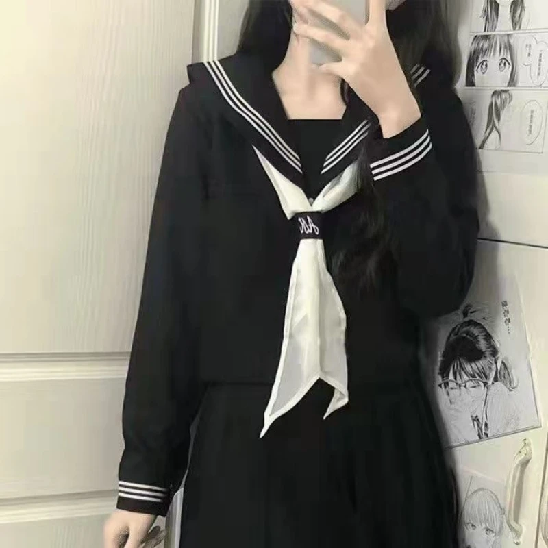 Japanse School Uniform Jk Uniform Meisje S-XXL Jijk Japanse College Stijl Pak Matroos Kostuum Vrouwen Sexy Shirt Geplooide Rok