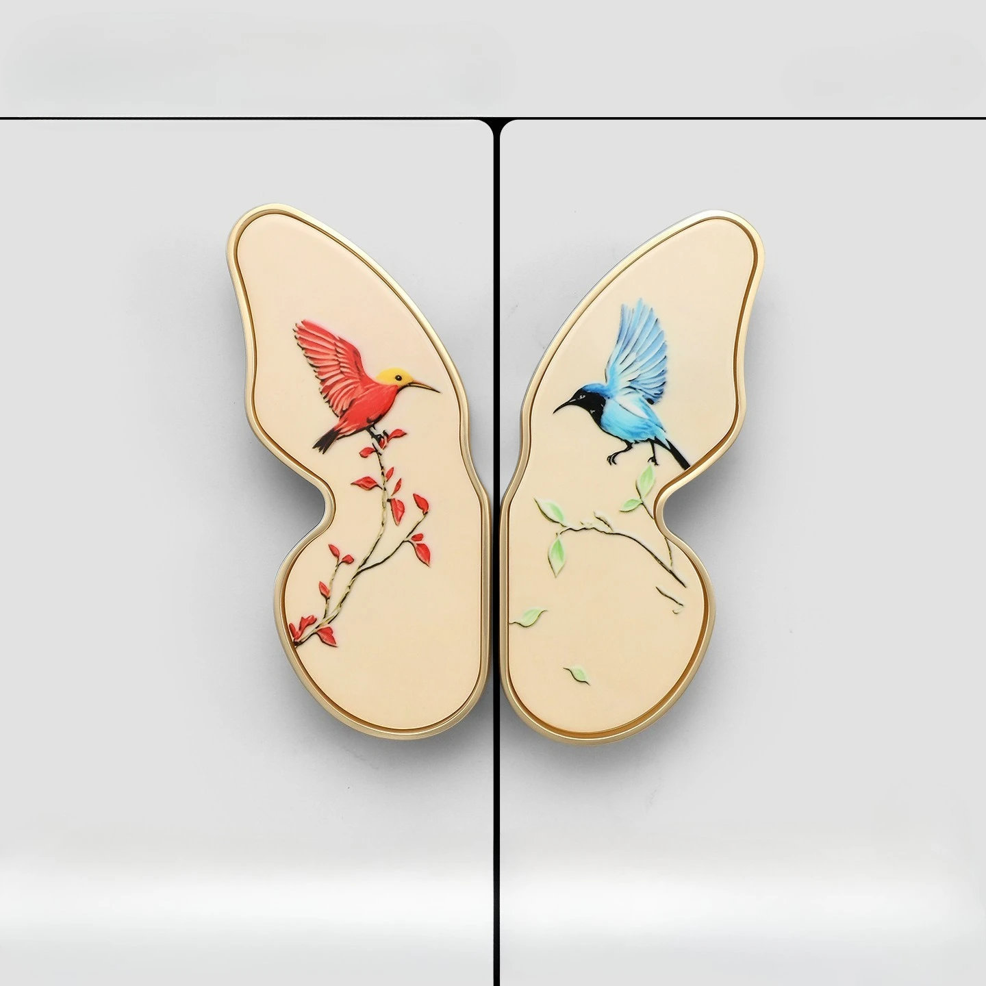 BCD -1 Pair Light Luxury Creative Chinese-Style Cabinet Door Pulls Vintage Butterfly Wardrobe Drawer Furniture Hardware Handles