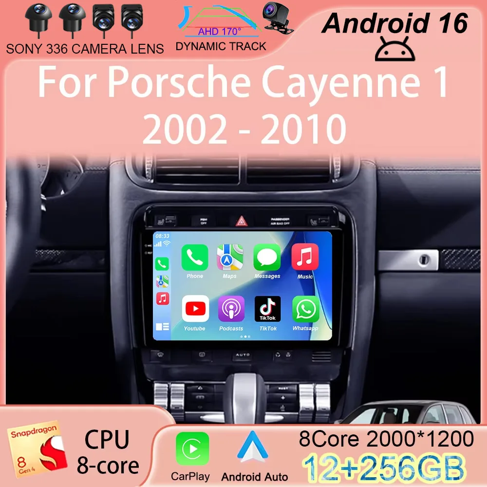 

Android16 Car Radio For Porsche Cayenne 1 2002 2003 2004 2005 - 2010 Multimedia Video Player 4G Navigation Carplay Head Unit DSP