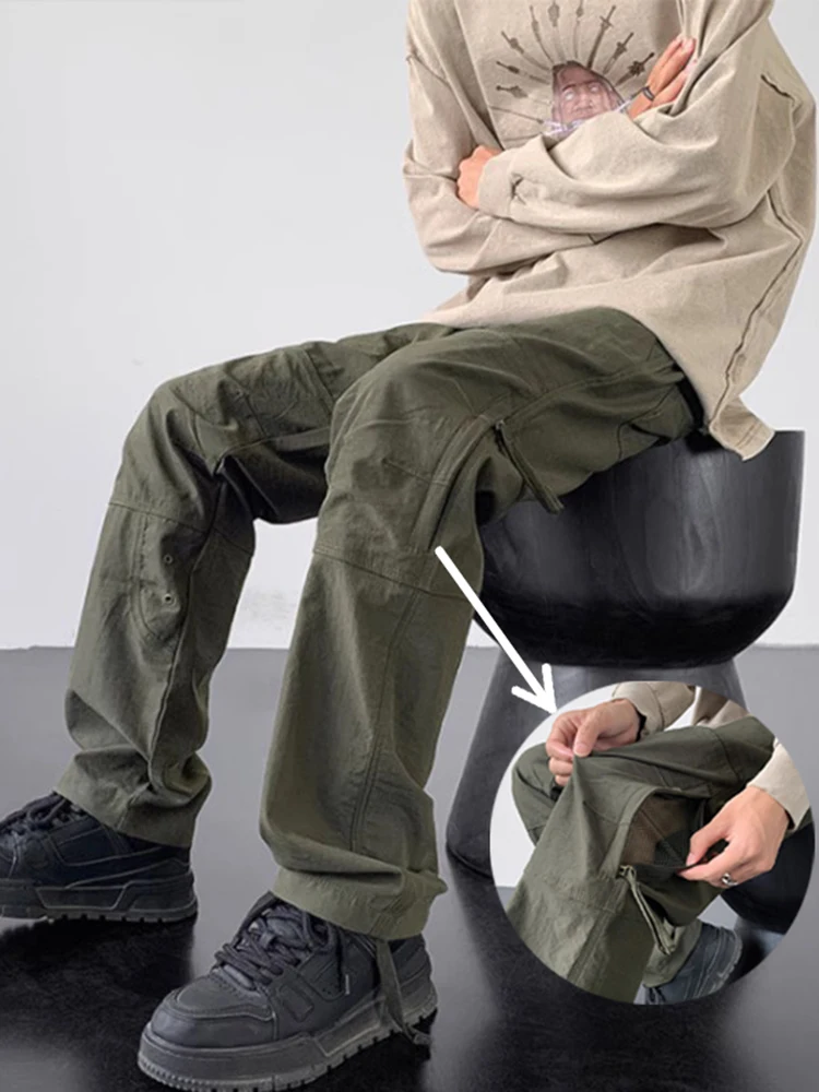 

Men's Waterproof Cargo Pants Military een American Sle Casual Trousers Autumn Season Loose Fit Long Straight Leg Pants