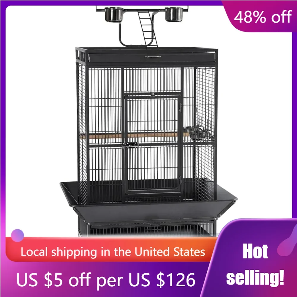 

Birdhouse Hendryx Signature Select Series Wrought Iron Bird Cage in Black Hut Cages-f- Houses and Fences Nests for Birds Canary