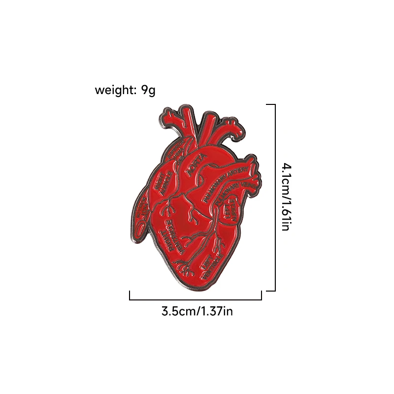 Organ Heart Enamel Pins Custom Anatomy Medical Brooches Lapel Badges Gothic Jewelry Gift for Student Friends