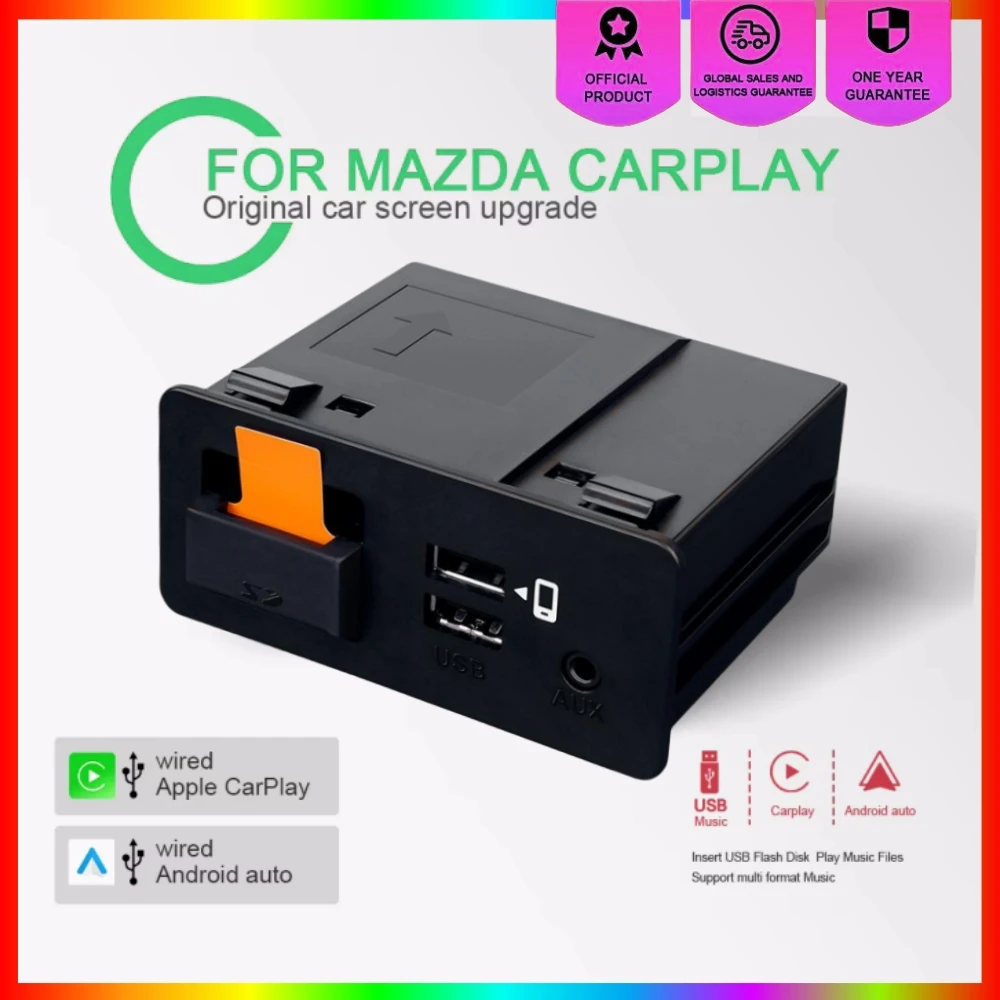 ترقية جديدة CarPlay Android Auto USB Hub OEM لتعديل Mazda 3 2 6 CX3 CX5 CX8 CX9 MX5 الراديو الأصلي TK78669U0C Carplay Kit