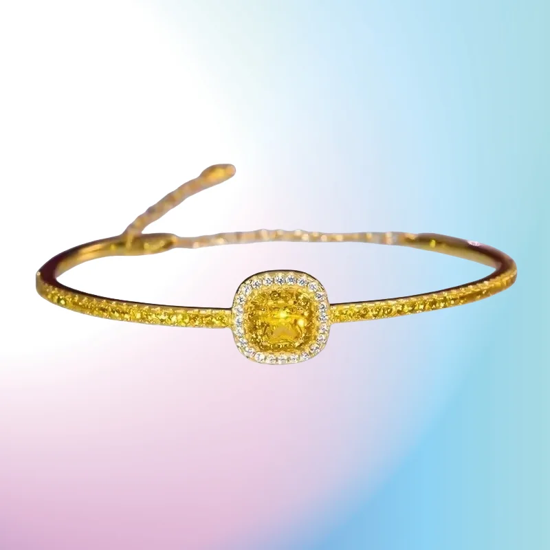 

new 9999 real gold 24K yellow gold Women's Bracelet with Sugar and Diamond Bracelet