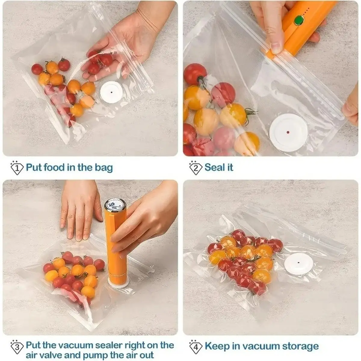 30PCS Vacuum Sealer Bags Vacuum Food Zipper Bag Reusable Sealing Pump Storage Bag Household Meat Food -Keeping Bag