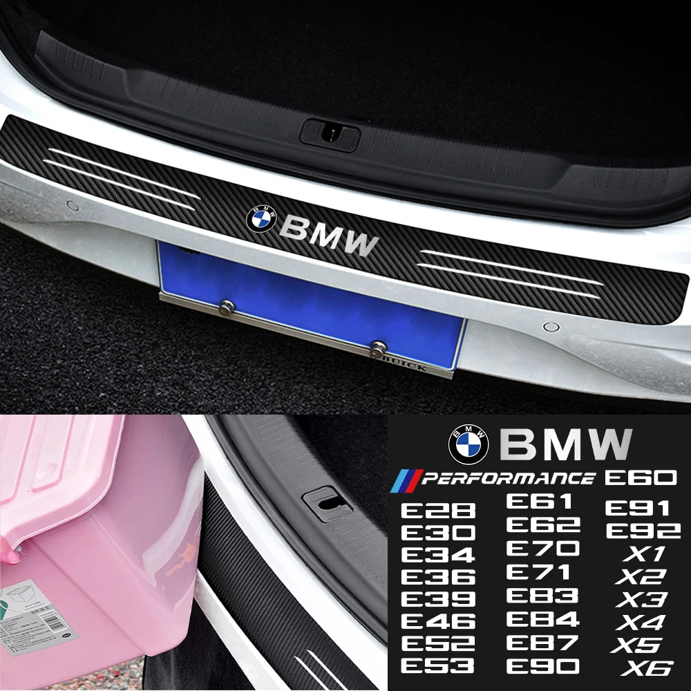 For BMW E28 E30 E34 E36 E39 E46 E52 E53 E60 E61 E62 E70 E71 E83 X1 X3 M Car Accessories Rear Bumper Trunk Carbon Fiber Stickers