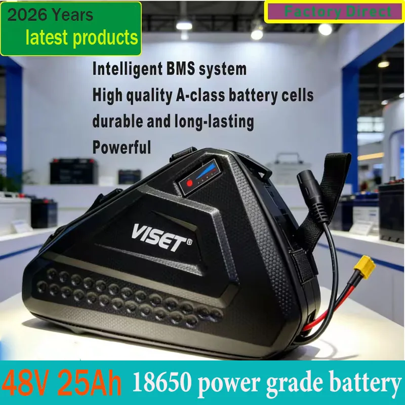 New 48V 15Ah 25AH Triangle Pack 18650 Battery for 250W-1500W Motors Suitable for Mountain Bike/scooter Conversion Kit DIY