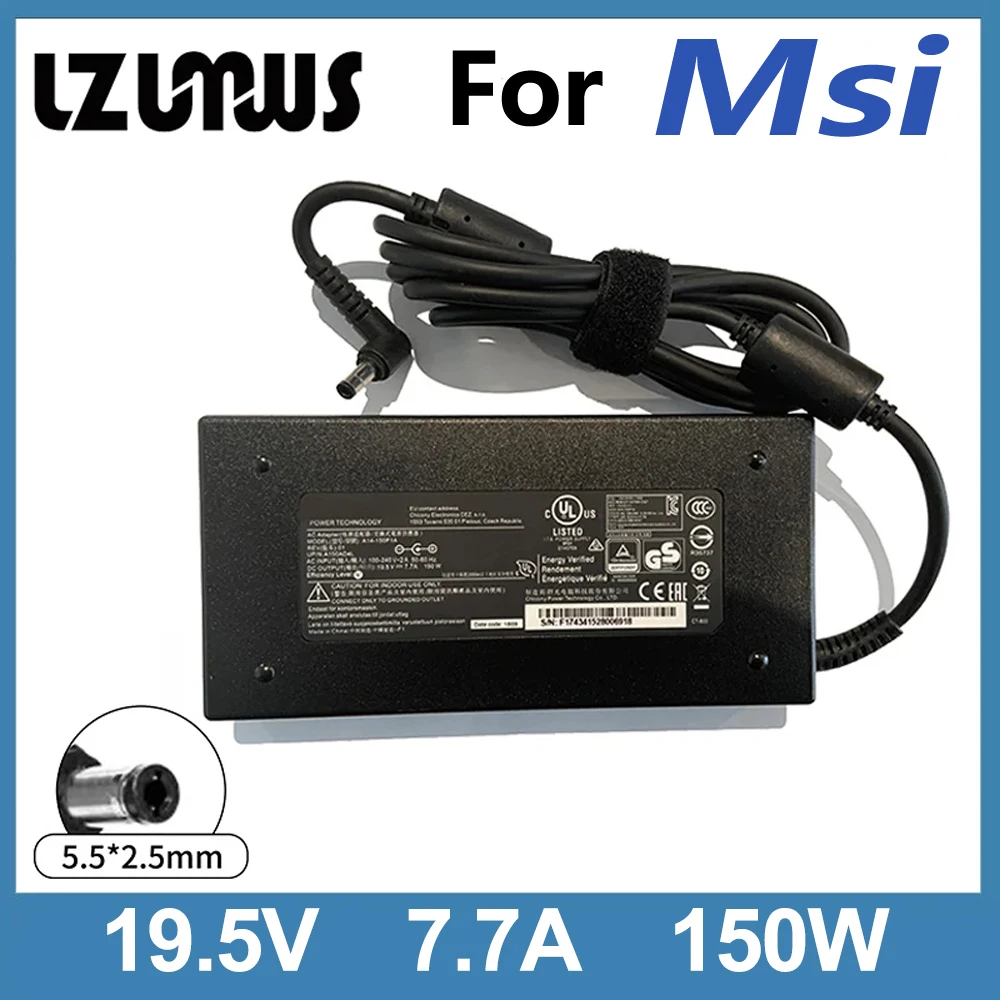 19.5V 7.7A 150W 5.5*2.5MM Laptop Adapter For MSI GS60 GS70 GE62 GS40 GS63 GL62 MS-16H7 MS16H Ghost Pro606 Charger ADP-150VB B