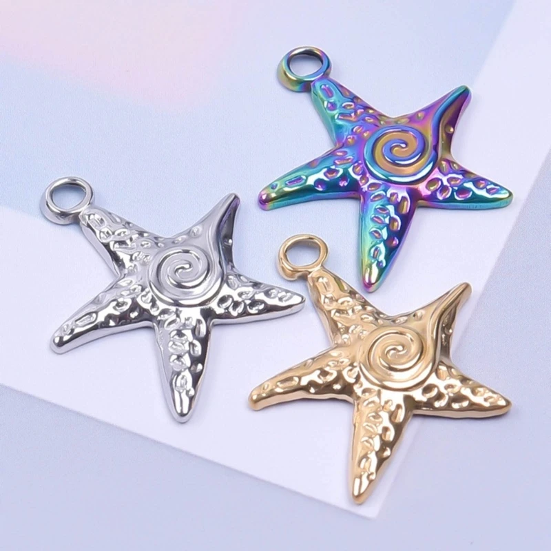 Ocean-Lover Exaggerate Necklace Beach Vacation Pendant Choker Big Star Pentagram Pendant Necklaces for Couple