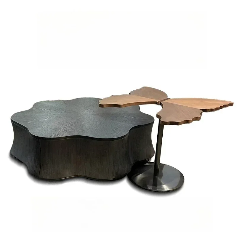 Italian minimalist special-shaped water lily coffee table, modern minimalist petal coffee table combination