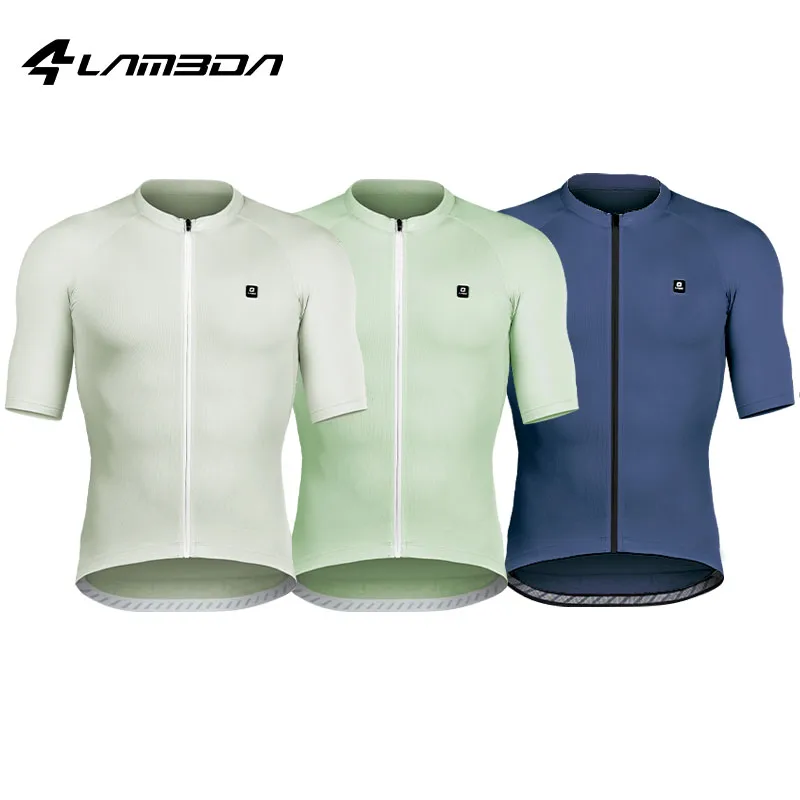 LAMEDA Summer Cycling Jersey Men's Short Sleeve Solid Colour Breathable Road Cycling Clothing Full Zip Outdoor Cycling Shirt