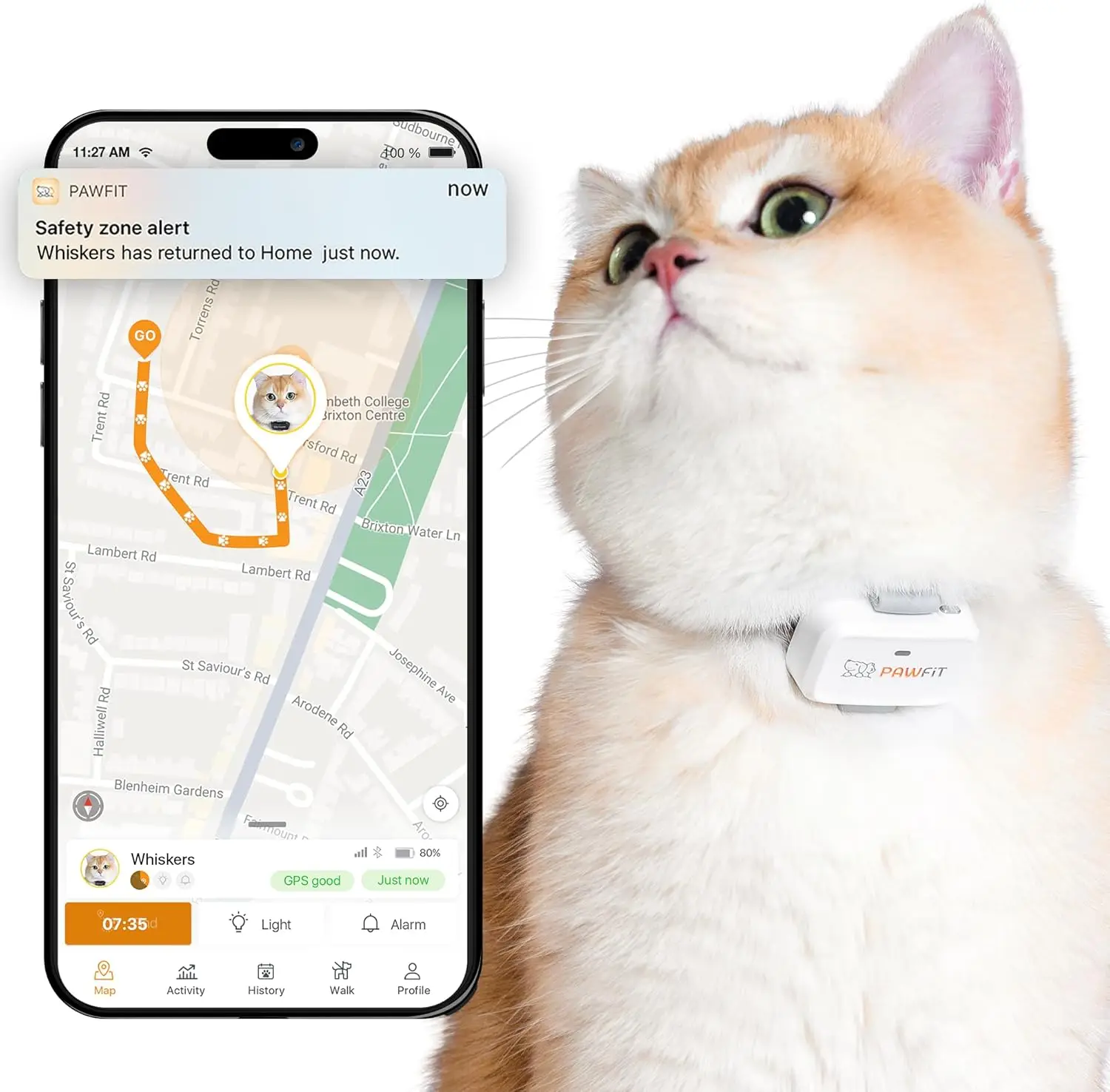 

Ультракомпактный GPS-трекер 4G для кошек с отслеживанием в реальном времени, мониторингом активности и неограниченным радиусом действия, ошейник для безопасности в комплекте