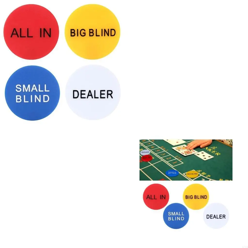 

4pcs маленькие слепые кнопки больших слепых дилеров покерные дилеры кнопка покерные карты защищать монету монеты чип