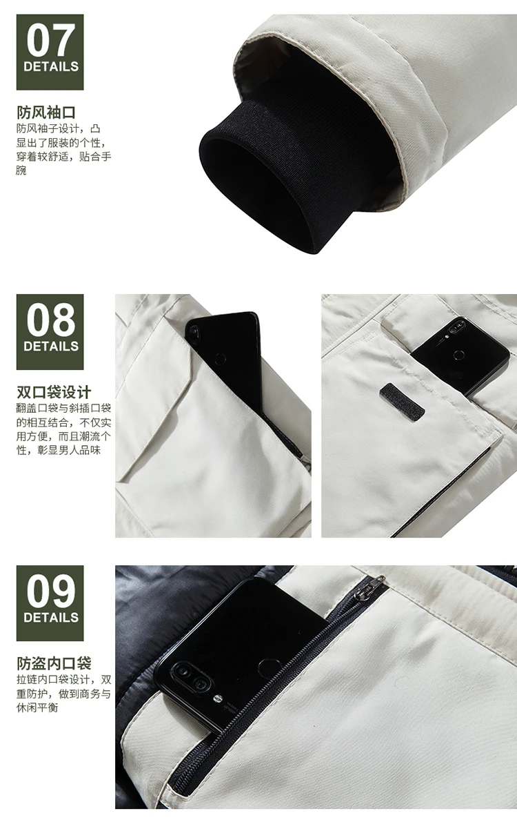 High-quality Winter New Model Solid-color Detachable Hat Warm and Cozy Cotton Coat with a Fur Collar for Men Outerwear