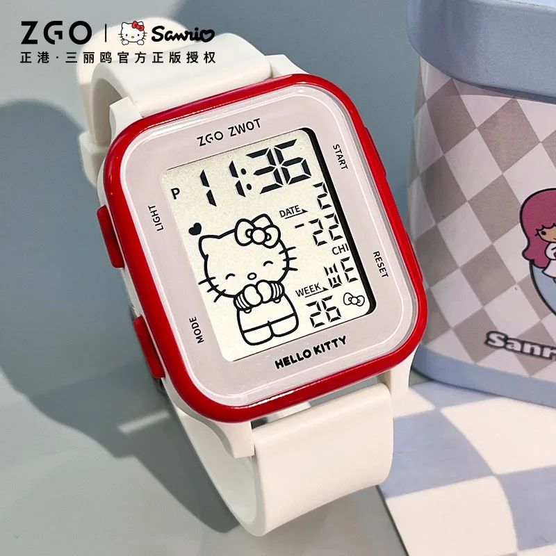 

Часы Sanrio Hello Kitty, водонепроницаемые светящиеся многофункциональные электронные часы