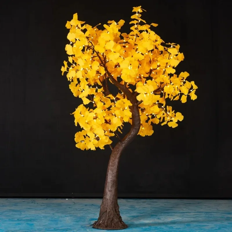 

Factory Direct Outdoor Waterproof Wedding Garden Party Holiday Led Christmas 2m Artificial Luminous Ginkgo Tree Light