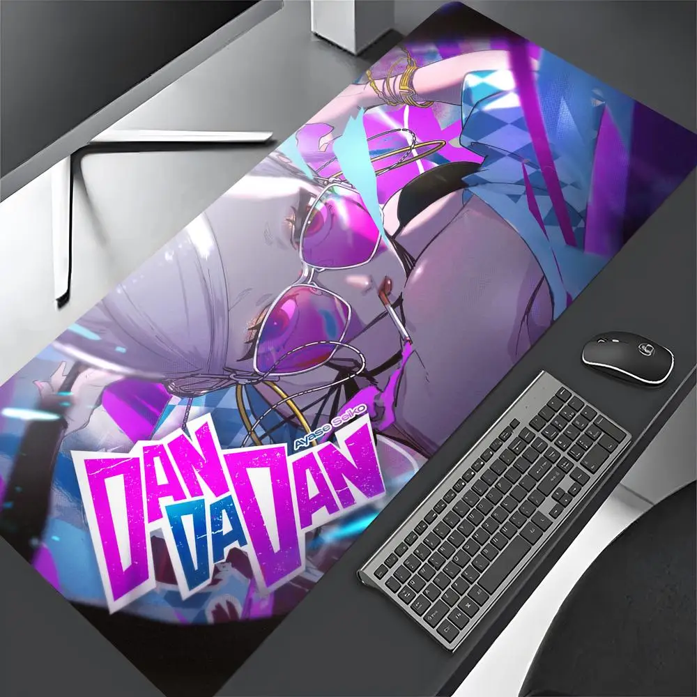 Cartoon Anime DAN DA DAN Mouse Pad Gaming Mousepad practical Large 900x400mm MouseMat Gamer Mause Carpet PC Desk