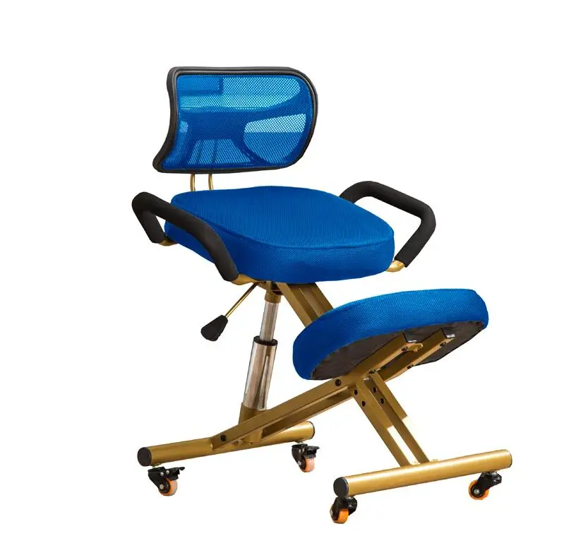 Ergonomically Designed Kneeling Chair W/Back&Handle&Caster Mesh Fabric Cushion Seat Office Computer Knee Ergonomic Posture Chair