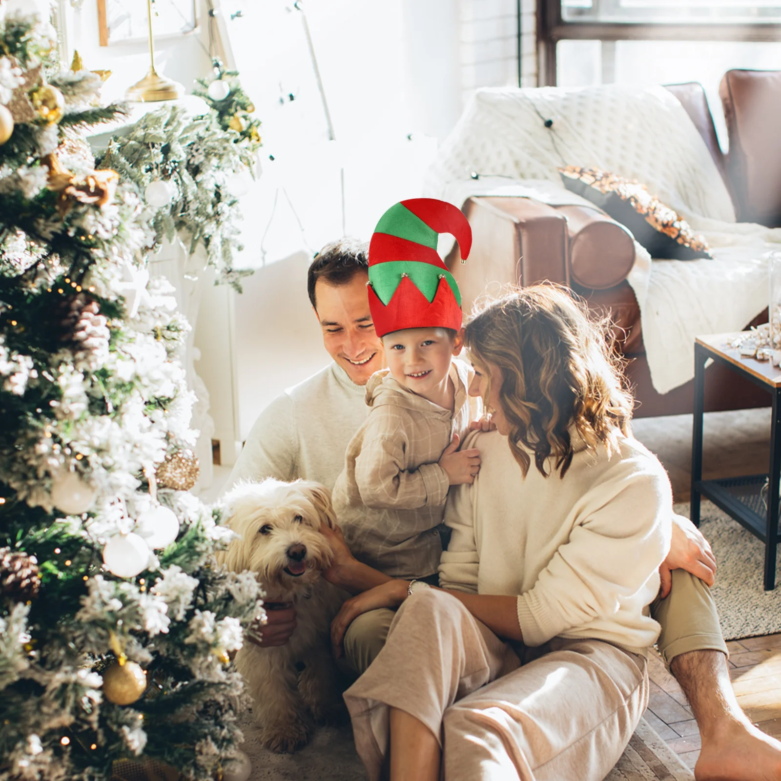 

2Pcs Elf Hat Festival Hat Props Christmas Themed Headwear Xmas Dressing Up Hats Cosplay Party Decorations Unique Holiday