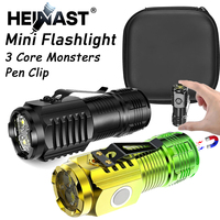LED Strong Light Flashlight Rechargeable Multi functional for Long Range Portable Outdoor Home Mini Flashlight Cap Clip Light
