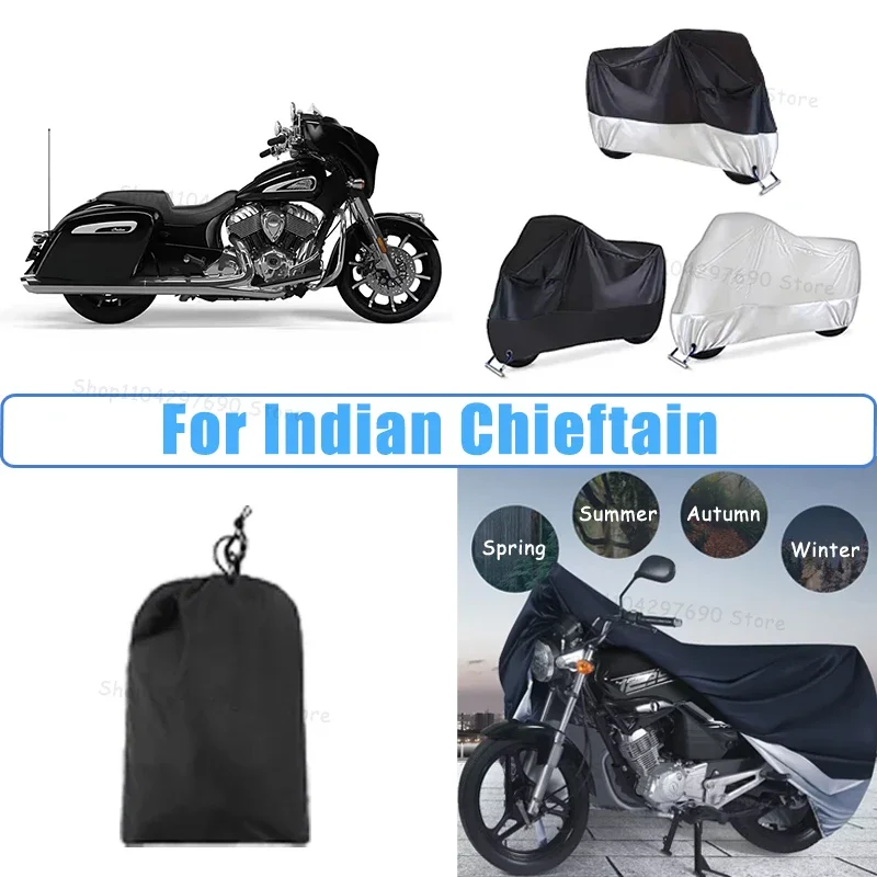 210D Oxford Motorcycle Cover Waterproof All Season UV Protection For Indian Chieftain Anti-Tear Windproof Motorbike Cover