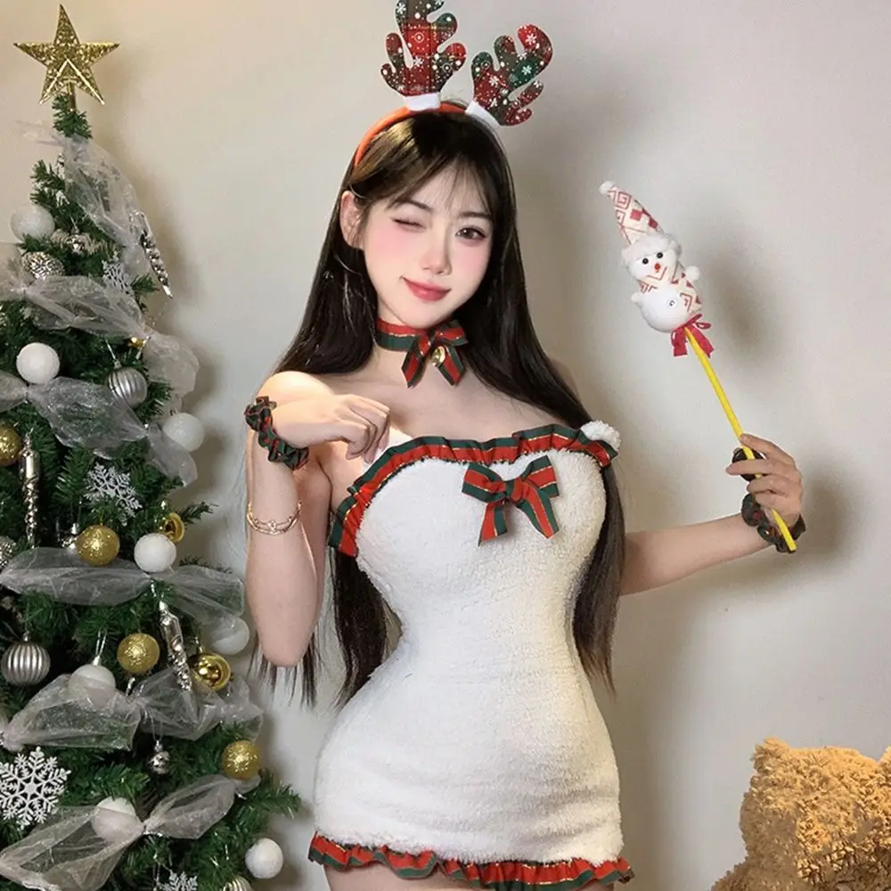 جديد الأحمر المخملية فستان عيد الميلاد زي عيد الميلاد كرنفال حفلة تأثيري ازياء صالح تأثيري الزي للنساء