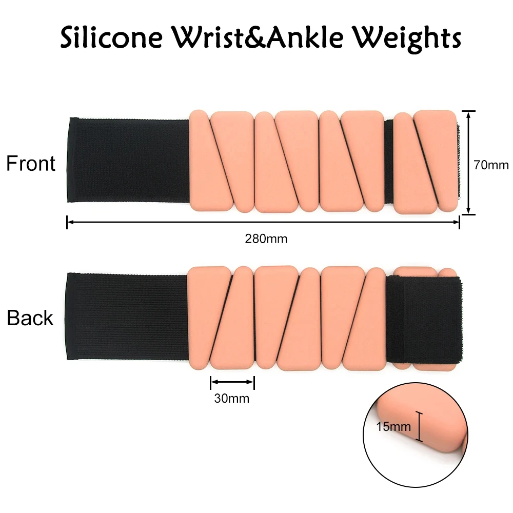 調節可能なアンクルウェイトブレスレット、ヨガウェイトエクササイズウェイト、ジョギングスポーツリストバンド、1 2ポンド