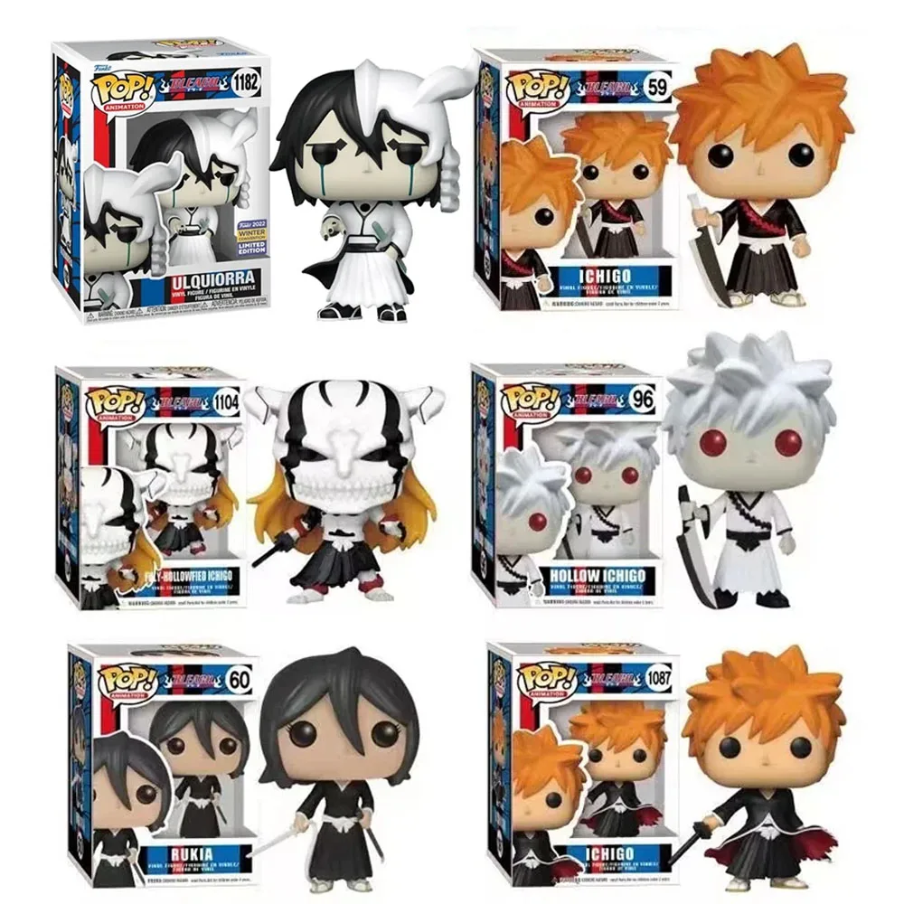 Funko Pop Movies Rukia #60 Hollow Ichigo #96 BLEACH Ichigo #59 #1087 Ulquiorra #1182 Vinyl Action Figure Toys Kids Gifts