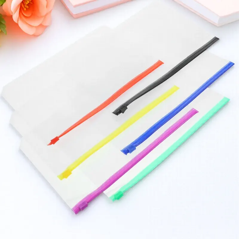 

12Pcs Binder Zipper Bags PVC Loose Leaf Organizer Reusable Storage for 6-Ring Binder Office Supplies Document Pouches