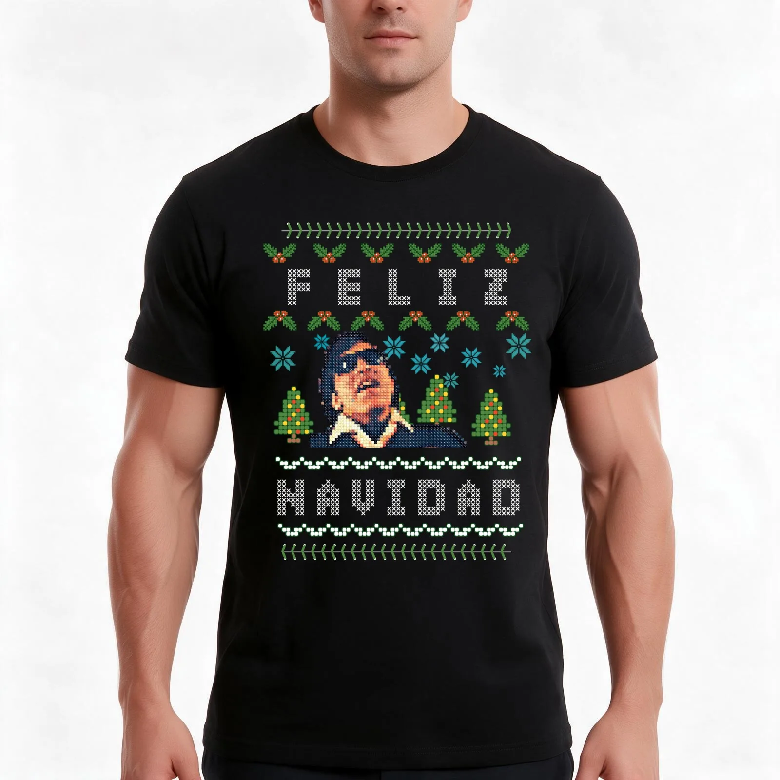 Feliz Navidad by José Feliciano T-Shirt, Summer Casual Cotton Tee, Oversized Streetwear Tops, Vintage Graphic Print, 100% Cotton