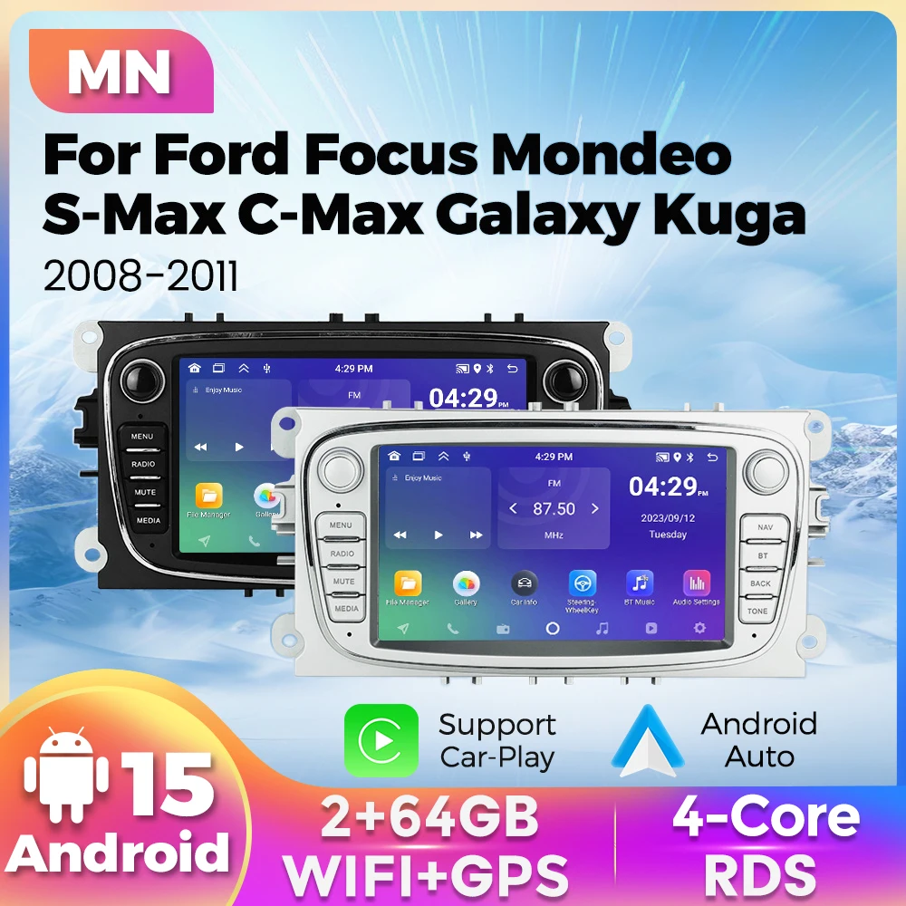 MEKEDE Car Radio Wireless Carplay GPS Navigation For Ford Focus S-Max Mondeo Galaxy C-Max Autoradio Stereo Multimedia MP5 Player