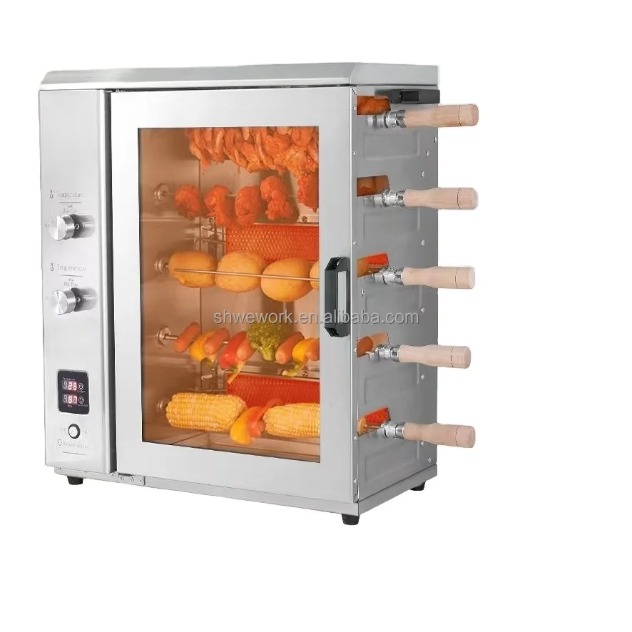 

WeWork Chicken Brazilian BBQ Kebab Rotisserie Grill Machine for Home Restaurant Kitchen Chicken Rotisserie Gas Oven