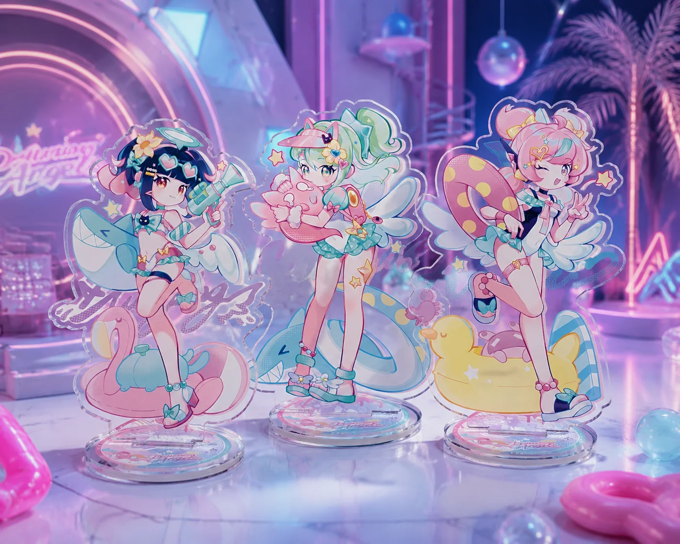 Anime Grow Up Show Himawari Circus Acrylic Standee Tsurumaki Mizuka Kawasumi Otoha Cosplay Figure Desk Decor Plate Toy keychain