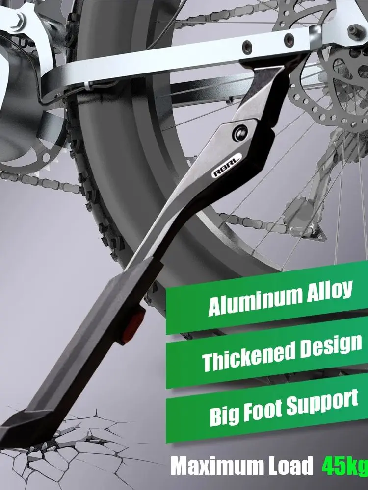 AliExpress NONE RBRL Bicycle Kickstand Adjustable MTB Bike Stand Aluminium Alloy Thicken Bike Side Support Stand for 24-29" Road Electric Bike