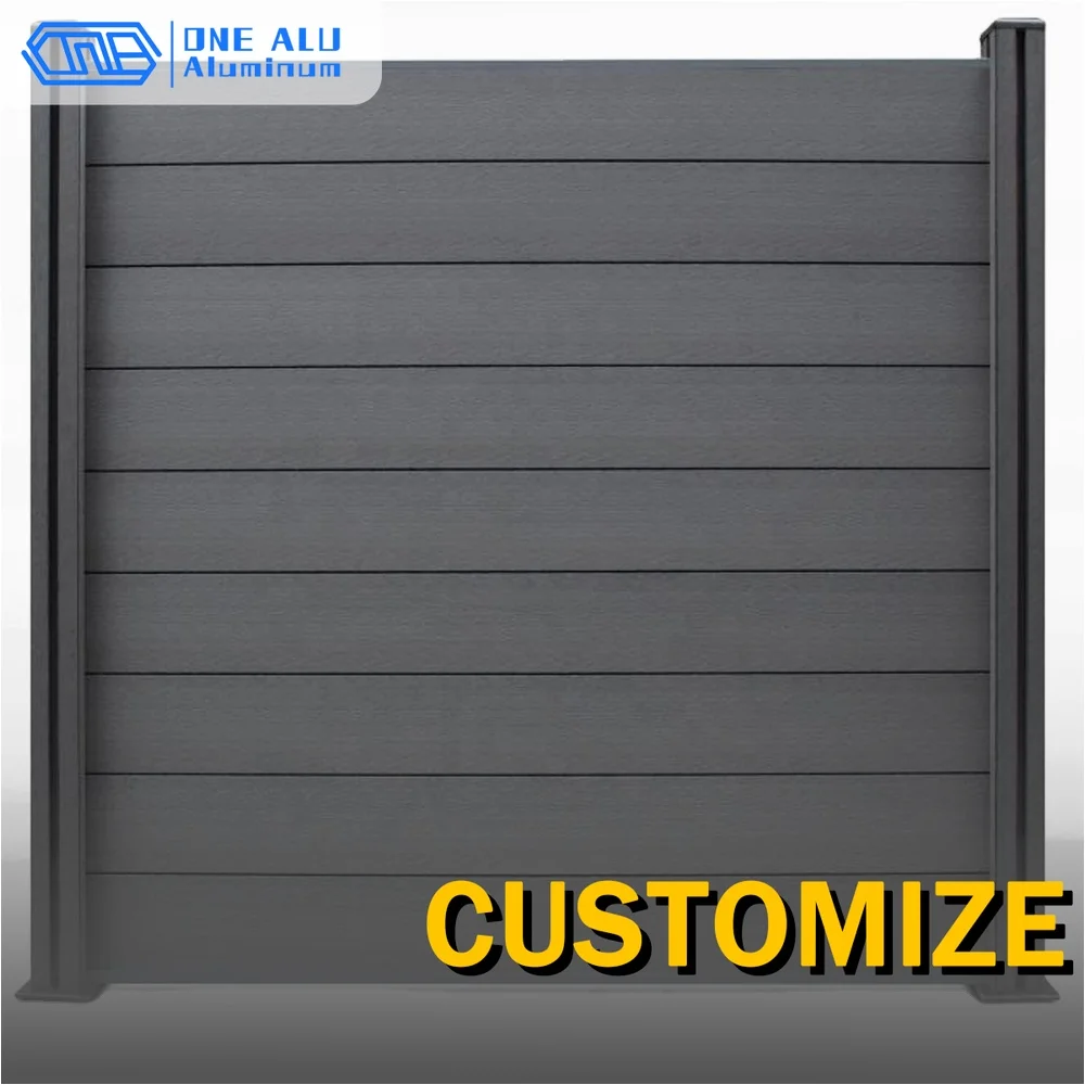Outdoor WPC Fence Panel Moisture Resistant Composite Wood Slat Fencing Garden Villa Apartment Privacy Security Customizable