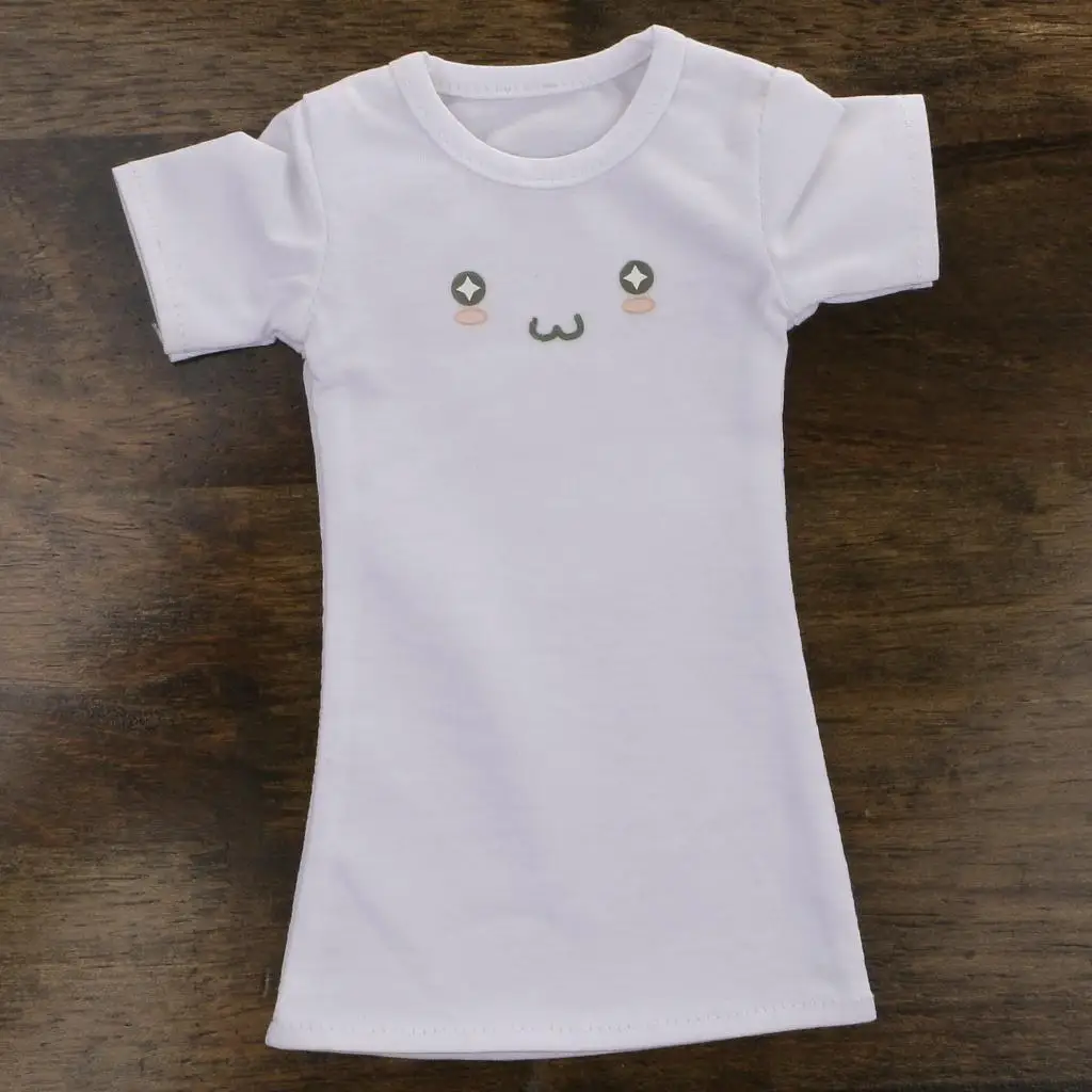 1/4 BJD Doll Casual Cotton T-shirt Dress White Color Clothing for Dolls Outfit for Doll Fans and Collectors
