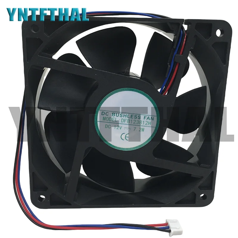 DFB123812H พัดลมระบายอากาศขนาดใหญ่3สายไฟฟ้ากระแสตรง12V 7.2W 12038 0.6A 12cm 120*120*38mm